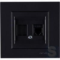 Розетка комп'ютерна RJ45 cat 6 Arvia Electric KAREN Чорний (20 07 2000 247)